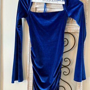 Lucy in the Sky Royal Blue Satin Dress